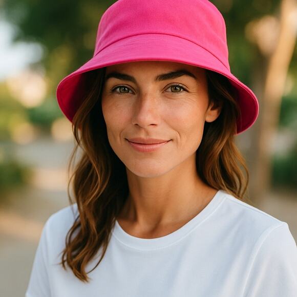 Betmar Bucket Sun Hat Vented Cloche Pink Bow Cotton Beach 962 Womens OSFM - Picture 12 of 12